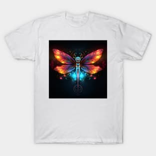 Dragonfly Neon Art 3 T-Shirt